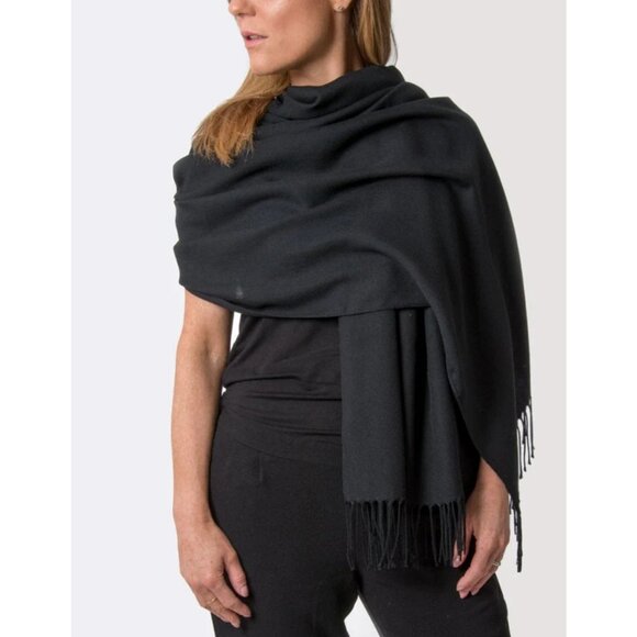 Black Pashmina Shawl Wrap Scarf - Second-Hand, Used Condition - Picture 1 of 2